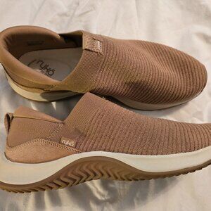 Ryka Encore Knit Slip On Sneaker Mens Tan Sneaker Shoe Re Zorb Cushioning 12W